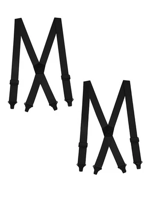 Buyless Fashion Heavy Duty 2 Pack Suspender Men Adjustable Straps X Plastic Clip - Image 1 of 4