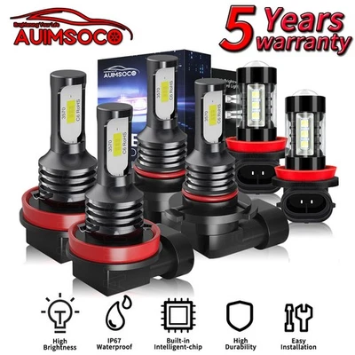 Светодиодные лампы для фар дальнего/ближнего света + противотуманные фары суперяркие для Ford Escape 2017-2019 годов выпуска - Изображение 1 из 4