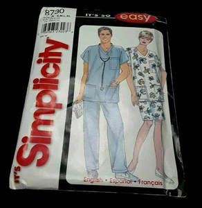 SIMPLICITY Easy UNCUT Pattern 8730 Unisex S M L XL Medical Scrubs Top Pants - Picture 1 of 4