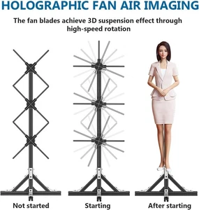 3X50cm 3D Holographic Projector LED Fan Hologram Player Lamp Advertising Kits - Bild 1 von 22