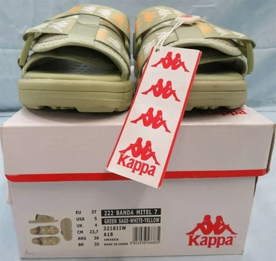 NUEVO KAPPA 222 BANDA MITEL 1 UNISEX HOMBRE 5 SANDALIAS TOBOGANES VERDE SALVIA-BLANCO-AMARILLO Foto 1 de 4