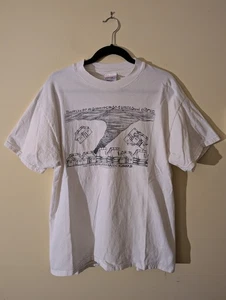 Vintage Overland Park Kansas Book Store Cafe Art  Promo T Shirt Size Large - Bild 1 von 8