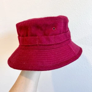 Stetson Wool Bucket Hat Burgundy Magenta Felt Fisherman Mod Retro Medium - Picture 1 of 8