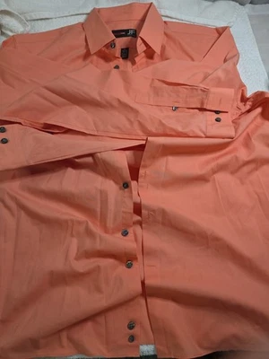 Vestido J Ferrar elástico ajustado para hombre XL (17-17 1/2) 34-35 naranja manga larga/informal Foto 1 de 4