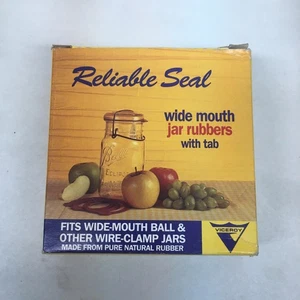 Old-Style Canning Jar Rubber Sealing Rings Wide Mouth With Tabs Box of 10 - Picture 1 of 3