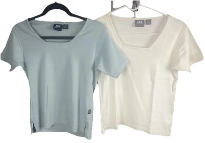 Helly Hansen Women’s Short Sleeve Square Neck Knit Top Shirt Tee 100% Cotton S/P - Image 1 of 4