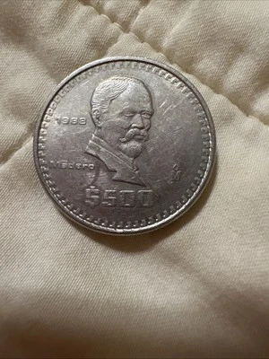 Vintage 1988 $500 Pesos Peso Madero Mexican Mexico Coin RARE Low Circulation - Image 1 of 2