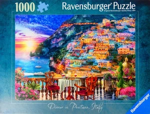 Ravensburger 1000 Piece Jigsaw Puzzle 'DINNER IN POSTANO, ITALY' ~ NEW & SEALED - Picture 1 of 9