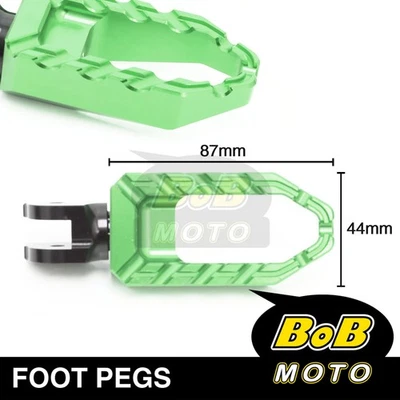 Para Kawasaki ZX-6R NINJA ZX-600 95-02 CNC BUZZ Rider estriberas delanteras VERDE Foto 1 de 4