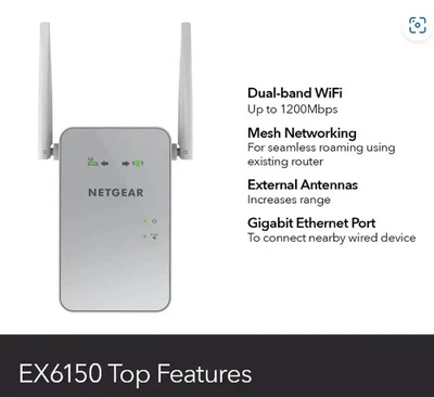 NETGEAR AC1200 Wi-Fi Range Extender (EX6150) - FREE SHIPPING - Image 1 of 4