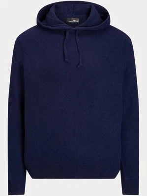328 美元 RLX Ralph Lauren 男式毛衣中号可水洗羊绒海军蓝连帽衫  — 第 1/4 张图片