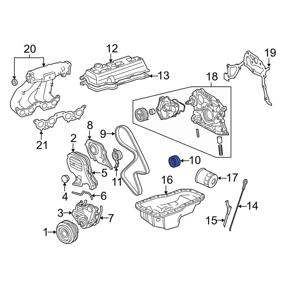 For Toyota Camry 1985-2001 Toyota 1350363011 Engine Timing Belt Idler Foto 1 de 1