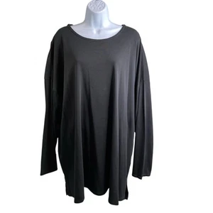 Top tunica girocollo J Jill donna nero Simply Supima taglia 4X Lagenlook Basics - Foto 1 di 11