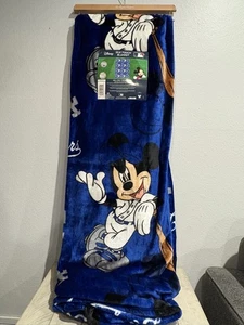Los Angeles LA Dodgers Disney Mickey Mouse Blanket 66x95 Official Oversized Rare - Picture 1 of 3