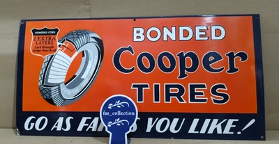 Cooper Tires Porcelain Enamel Sign  36 x 18 Inches 1 Sided - Image 1 of 4
