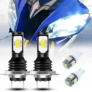 LED Headlight Bulbs For Yamaha YZF R1 R6 2009-2015 6000K WHITE High Power Qty2 - Picture 1 of 11
