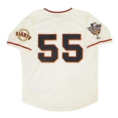 Camiseta masculina Tim Lincecum 2010 San Francisco Giants Cream Home World Series - Imagem 1 de 4