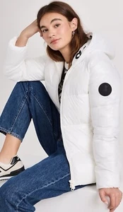 NEW Save the Duck Luck Lois White Hooded Puffer Women's Jacket XS - Picture 1 of 24