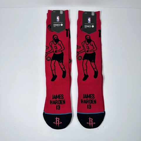 Mens NBA Stance James Harden Houston Rockets Stencil Crew Socks Lot of 2 Cover