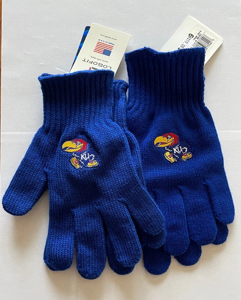 NCAA Kansas Jayhawks 2 pares de guantes de puerta trasera para damas mujeres adolescentes Foto 1 de 1