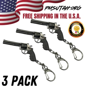 Paquete de 3 Revólver Pistola 357 Vaquero Llavero Pistola Modelo Metal Llavero Regalo - Imagen 1 de 1