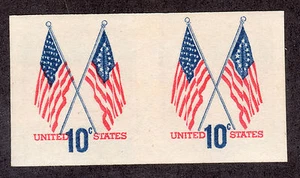US # 1519a (1973) 10c-MNH-imperfetto. Coppia - con EFO: timbro cambio colore. SCARSO - Foto 1 di 5