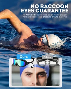 Swim Goggles 2 Pack, Wide View anti Fog&Uv Swimming Goggles for Audlt, No Lea... - Picture 1 of 7