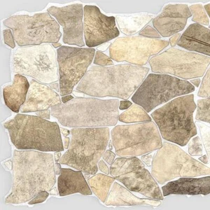 Dundee Deco Decorative Wall Paneling 3D Faux Stone PVC Brown Beige (10-Pack) - Picture 1 of 5