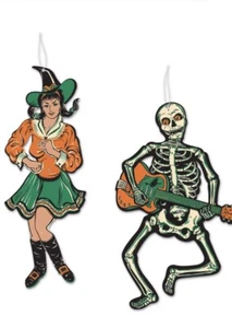 NEW REPROS-1966 BEISTLE HALLOWEEN VINTAGE DESIGNS JOINTED GOGO DANCERS GROOVY! - Picture 1 of 5