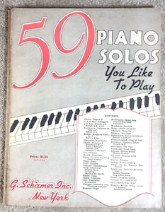 59 solos de piano que te gusta tocar 1936 cancionero partituras Schirmer - Imagen 1 de 8