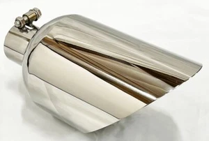 Exhaust Tip 6.00 X 12.00" Long 2.50 Inlet WW60012-250-BOSS-S Slant Polished 304 - Picture 1 of 5