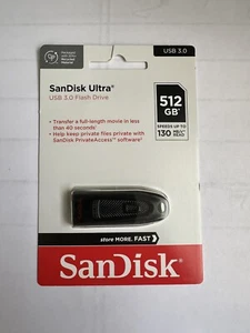 Clé ultra flash SanDisk SDCZ48-512G-AW46 USB 3.0 (512 Go) neuve scellée - Photo 1/1
