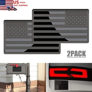 2× 3D American Flag Emblem Sticker Metal Decal Black 5"x 3" Car Truck SUV Decor - Picture 1 of 13