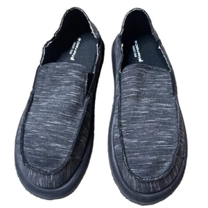Day Five Men Sz 11 Baja Memory Foam Canvas Gray Black Marled Casual Slip On shoe - Picture 1 of 10