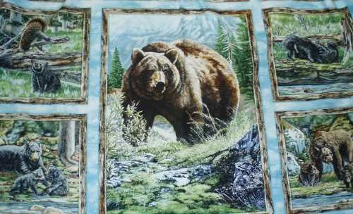 Bear Meadow野生动物山脉南海织物面板 — 第 1/1 张图片