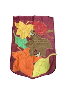 C & T Trading Fall Leaves Acorns Yard Flag Outdoor Garden Autumn Thanksgiving - Picture 1 of 8