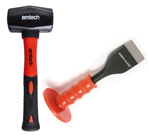 Demolition Striking Kit Pack Club Lump Hammer 2.5lb & 57mm Brick Bolster Chisel - Picture 1 of 1