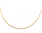 2 mm Solid 14K Yellow Gold Sparkle Cable Wire Omega Collar Necklace 17" Women