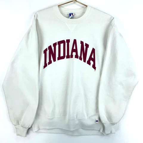 Vintage Indiana Hoosiers Sweatshirt Crewneck Size XL White Ncaa Made In Usa Cover
