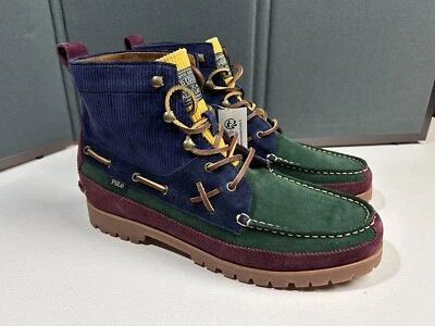 Polo Country Ralph Lauren Hombres Talla 12 Botas Ranger Bloque de Color Gamuza Pana Foto 1 de 4