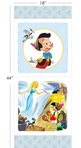 18" Digital Fabric Panel - Camelot Disney Pinocchio Retro Blocks - Picture 1 of 1