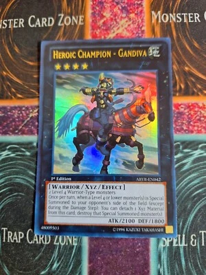 Yu-Gi-Oh! Heroic Champion - Gandiva ABYR-EN042 Ultra Rare 1st Edition Near Mint - Image 1 of 4
