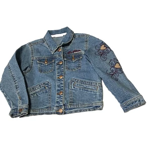 LEVI STRAUSS Signature Embroidered Purple Floral Blumen Jeansjacke Mädchen 4T - Bild 1 von 11