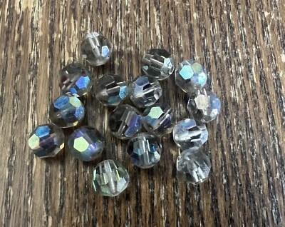 Old Vintage Gray Smoke Semi AB Faceted Crystal Round Round Lot - Изображение 1 из 3