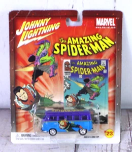 Johnny Lightning The Amazing Spiderman Blue '64 Volkswagen Samba Bus - Picture 1 of 3