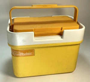 Lunch Box / Beach Cooler Ice Chest Lil Sun Packer Thermos Sunny Yellow Vintage - Picture 1 of 11