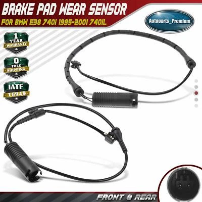 2x Front & Rear Brake Pad Wear Sensor for BMW E38 740i 1995-2001 740iL 4.0L 4.4L - Image 1 of 4