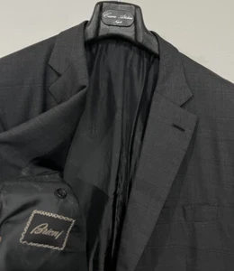 $5k BRIONI Wool Blazer Jacket US48 IT58 Ventiquattro Windowpane Grey Check - Picture 1 of 22