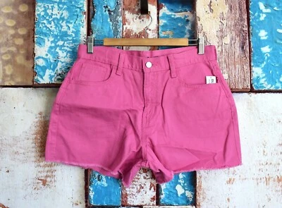 Pantalones Cortos Jóvenes Niñas Viejos Azul Marino Cintura Alta Color Pop Dobladillo Deshilachado 18 PLUS Rosa NUEVO Foto 1 de 4