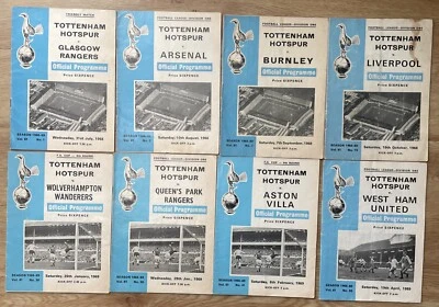 Tottenham Hotspur Spurs League One Football Programmes 1968-69 season x8 Job Lot - Image 1 of 4